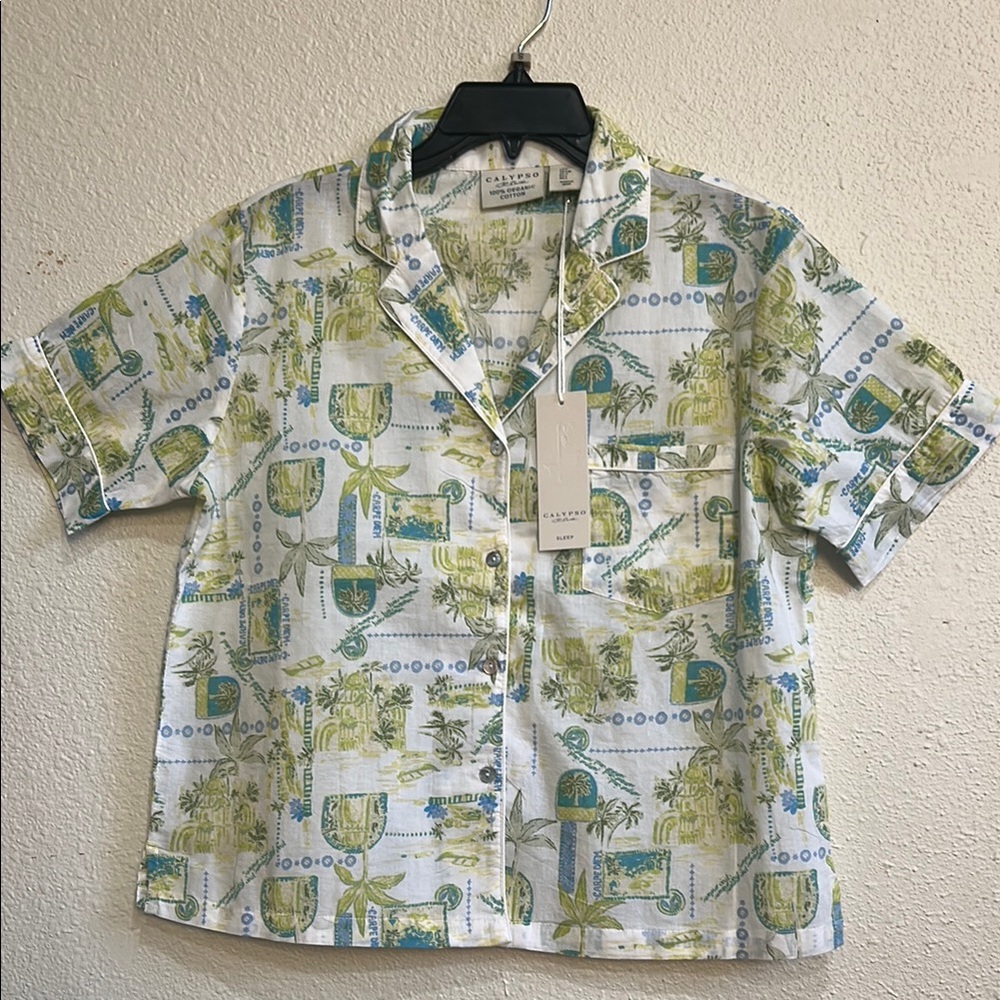 Tropical Women’s Pajama set Calypso St Barth 100% Organic Cotton S